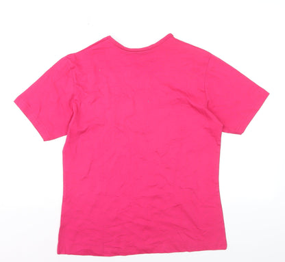 Kustom Kit Women's Pink Horse Print Cotton T-Shirt UK 10