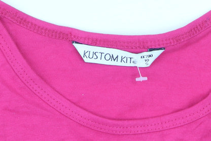 Kustom Kit Women's Pink Horse Print Cotton T-Shirt UK 10