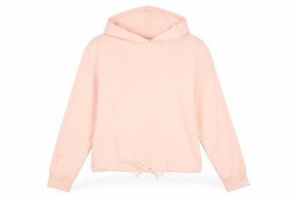Calvin Klein Women Peach Hooded Pullover Hoodie XS Drawstring Hem