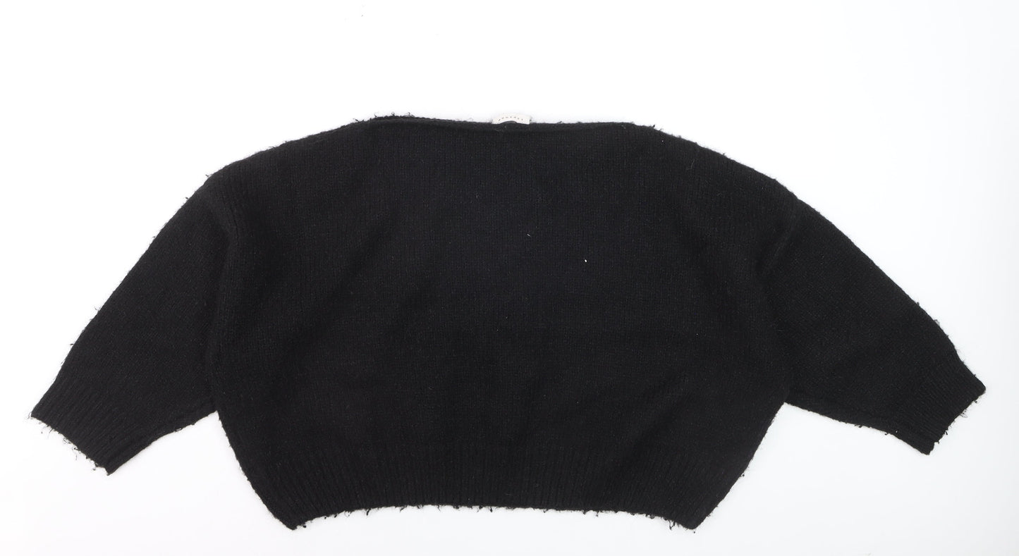 Topshop Women's Black XS Pullover Jumper Soft Knit