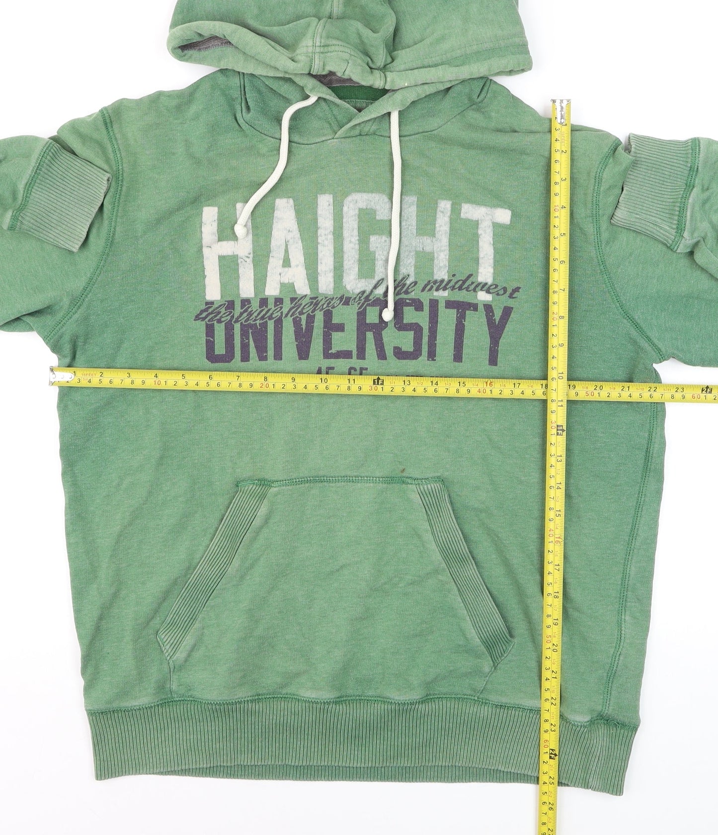 H&M L.O.G.G. Men's Green Pullover Hoodie L Graphic University