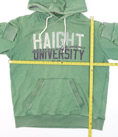 H&M L.O.G.G. Men's Green Pullover Hoodie L Graphic University