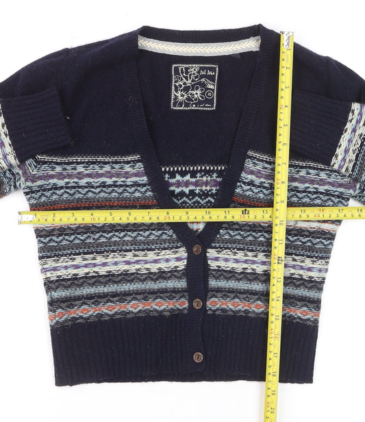 Fat Face Women’s Multicoloured Fair Isle Wool Blend Cardigan Size 10