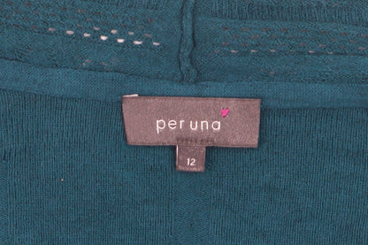 Marks and Spencer Per Una Women's Green Size 12 Open Knit Cardigan