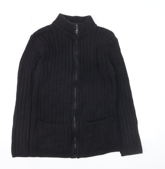 Marks and Spencer Women’s Black Full Zip Mock Neck Jumper Size 8