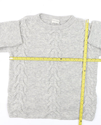 Marks and Spencer Women Grey Cable-Knit Pullover Jumper Size 12