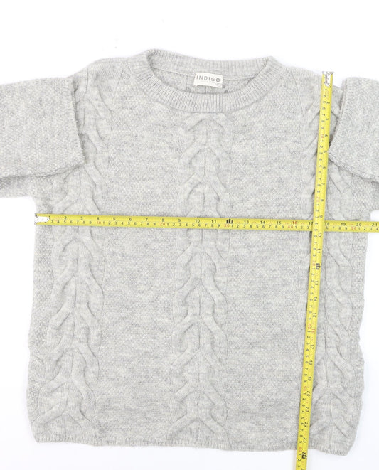 Marks and Spencer Women Grey Cable-Knit Pullover Jumper Size 12