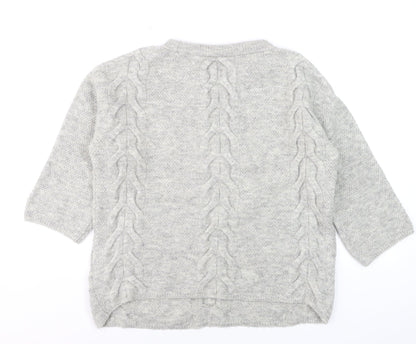 Marks and Spencer Women Grey Cable-Knit Pullover Jumper Size 12
