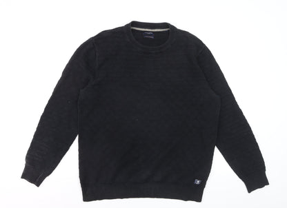 Jack & Jones Men’s Black Cotton Crew Neck Pullover Jumper L
