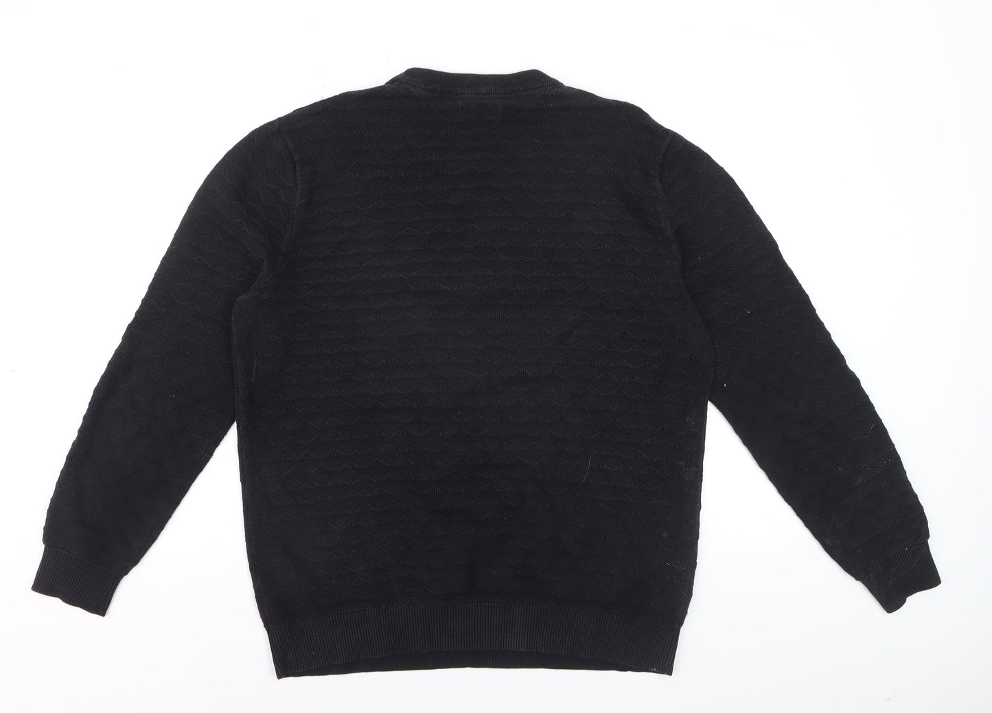 Jack & Jones Men’s Black Cotton Crew Neck Pullover Jumper L