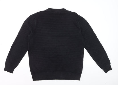 Jack & Jones Men’s Black Cotton Crew Neck Pullover Jumper L