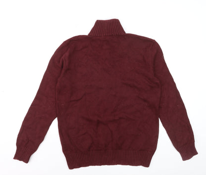 Ralph Lauren Men's Red Cotton Henley Jumper Size S