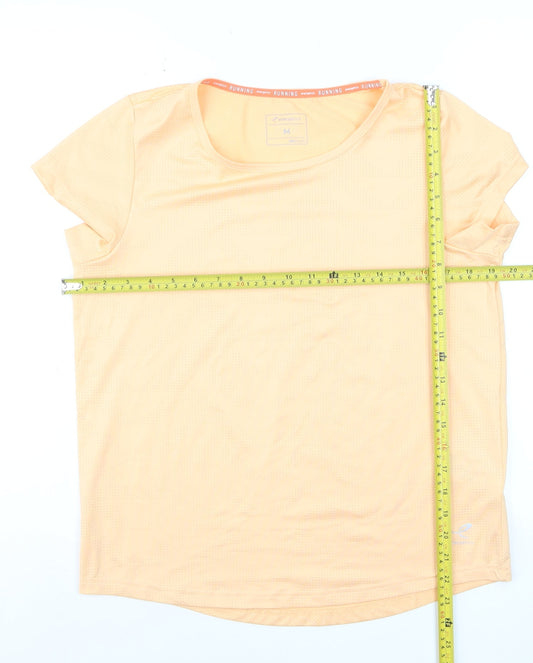Energetics Womens Beige Running T-Shirt M Moisture Wicking Lightweight Top