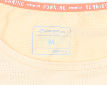 Energetics Womens Beige Running T-Shirt M Moisture Wicking Lightweight Top