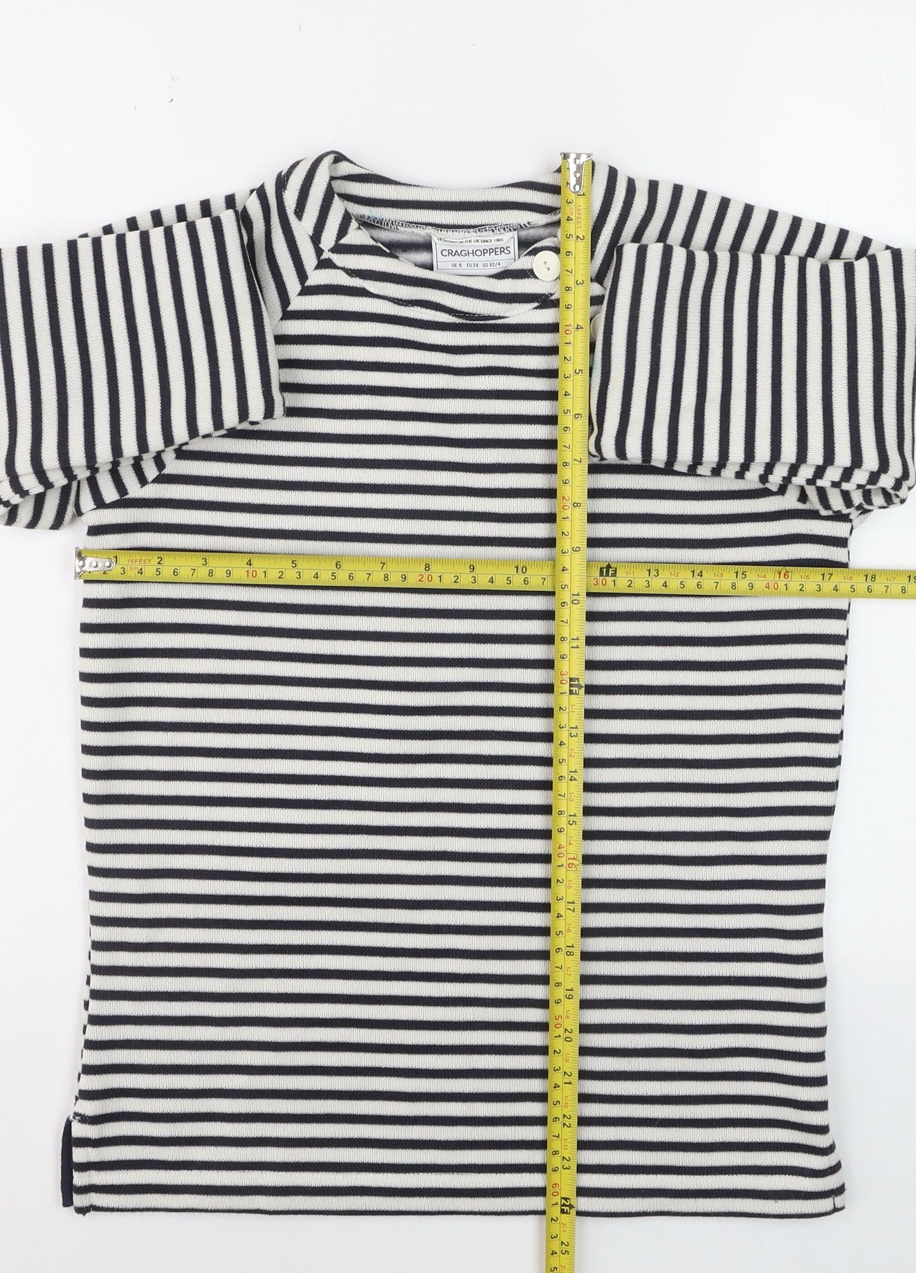 Craghoppers Women's Navy Stripe Long Sleeve Polyester Jumper UK 8