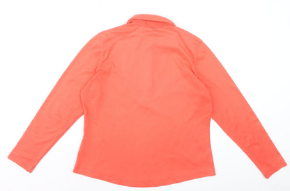Rohan Womens Coral Long Sleeve Polo Shirt Size M Polyester