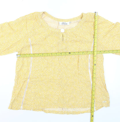 Dubarry Women’s Yellow Geometric Rayon Tunic Blouse UK 10