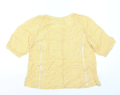 Dubarry Women’s Yellow Geometric Rayon Tunic Blouse UK 10