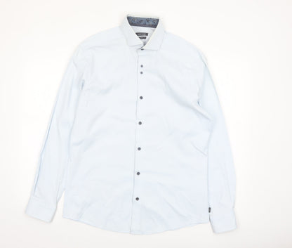 Remus Uomo Men's Light Blue Tapered Long Sleeve Button-Up Shirt 16/41