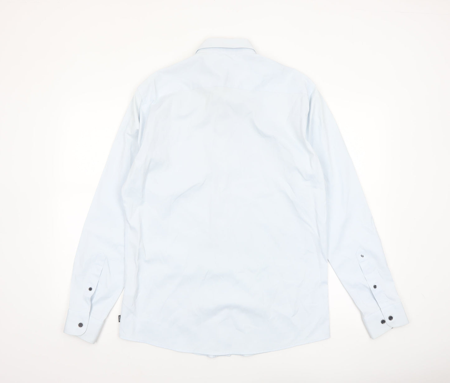 Remus Uomo Men's Light Blue Tapered Long Sleeve Button-Up Shirt 16/41