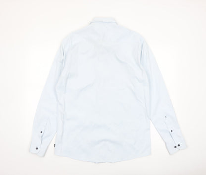 Remus Uomo Men's Light Blue Tapered Long Sleeve Button-Up Shirt 16/41