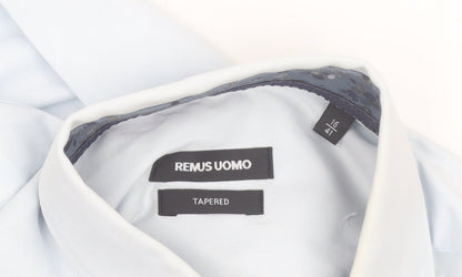 Remus Uomo Men's Light Blue Tapered Long Sleeve Button-Up Shirt 16/41