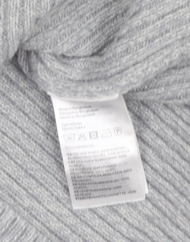 H&M Divided Women's Grey Ribbed Cropped Cardigan XXS Acrylic Knit