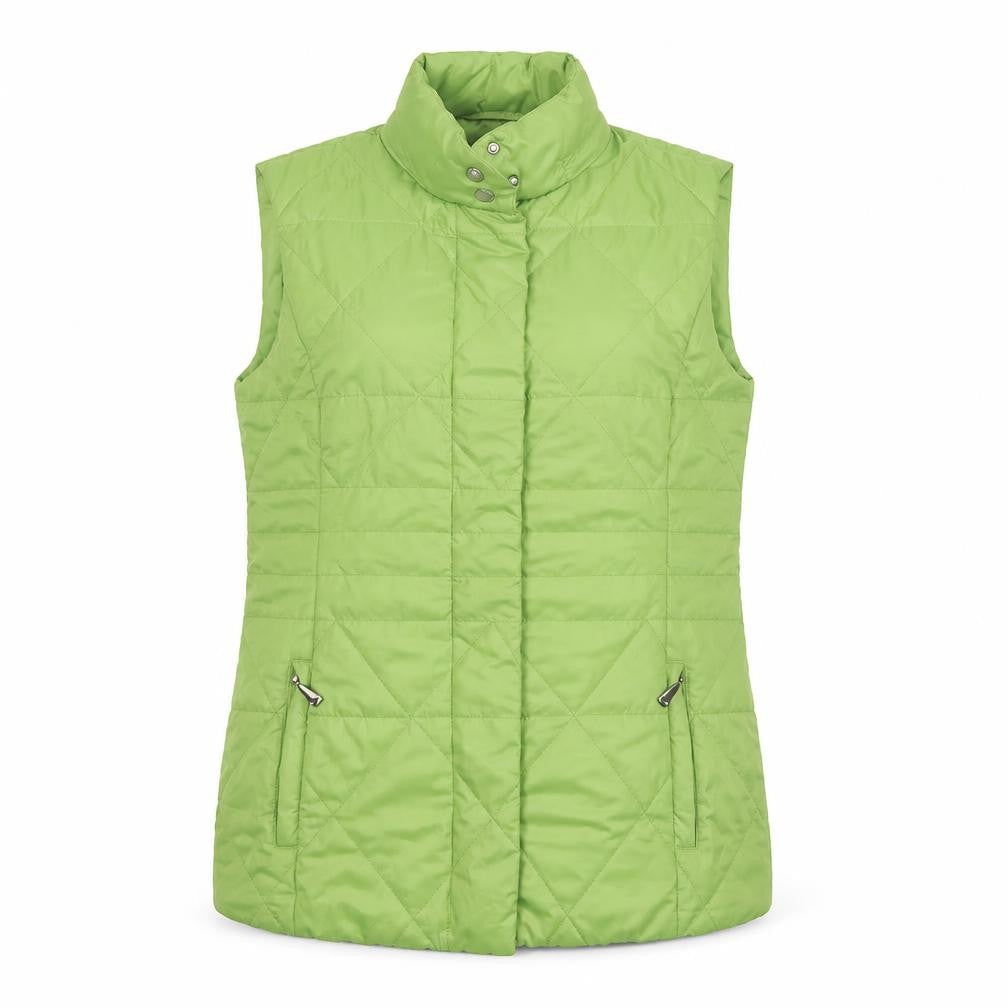 Frank Walder Women's Green Quilted Mid-Length Waistcoat Size 12