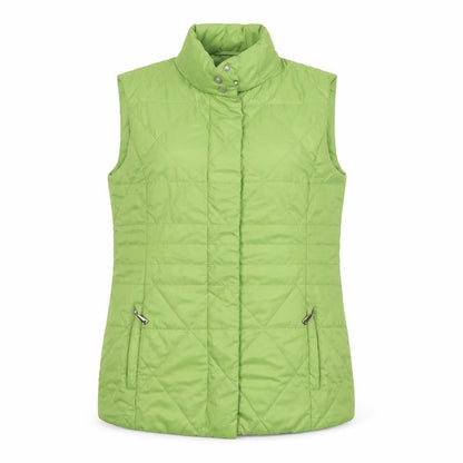 Frank Walder Women's Green Quilted Mid-Length Waistcoat Size 12