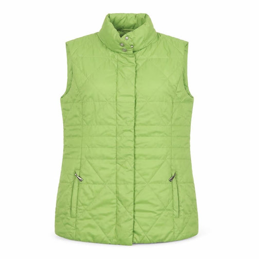 Frank Walder Women's Green Quilted Mid-Length Waistcoat Size 12
