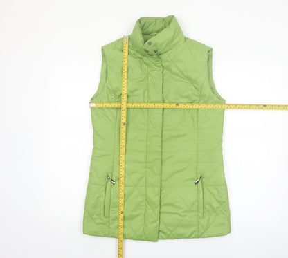 Frank Walder Women's Green Quilted Mid-Length Waistcoat Size 12