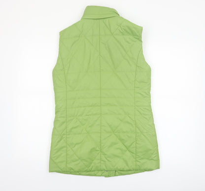 Frank Walder Women's Green Quilted Mid-Length Waistcoat Size 12