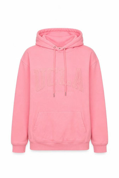 H&M Women Pink UCLA Pullover Hoodie XS Cotton Blend Casual Sweatshirt