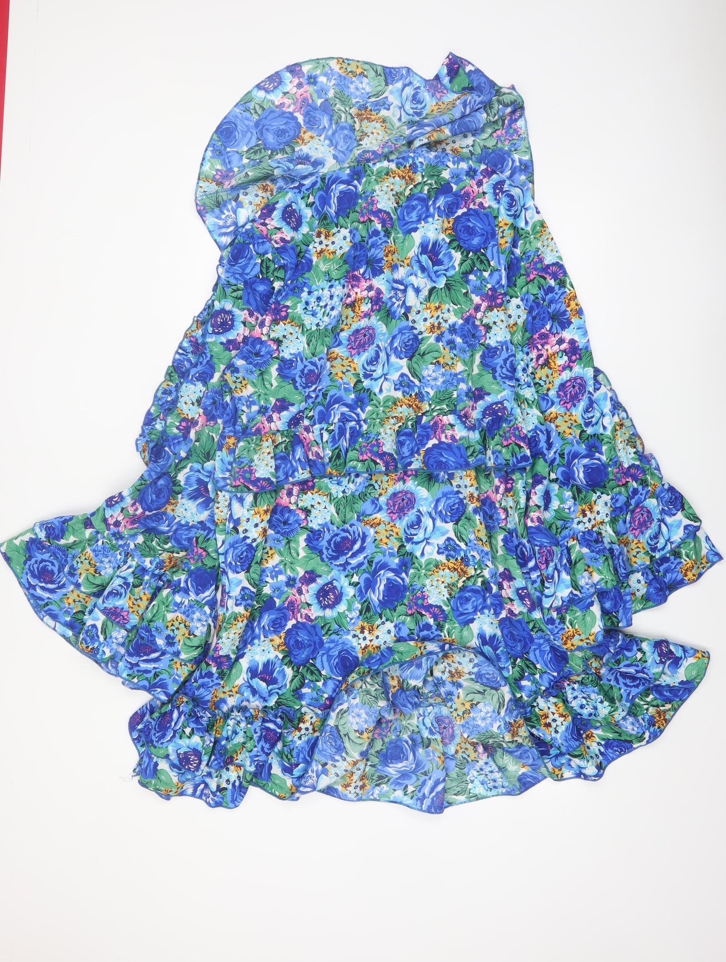 Boohoo Women Blue Floral Wrap Mini Dress Size 16 Long Sleeve Party