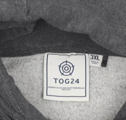 TOG24 Men’s Grey 3XL Pullover Hoodie Fleece Cotton Blend