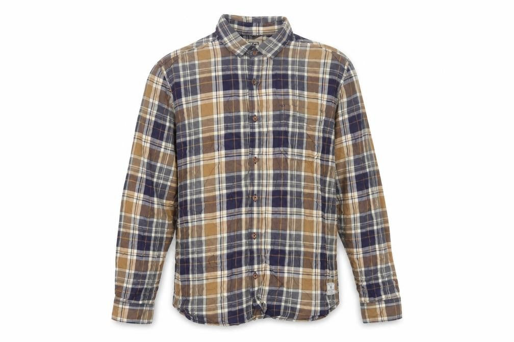 DNMX Men's Blue Checked Long Sleeve Button-Up Shirt Size L