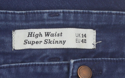 New Look Women’s Blue High Waist Super Skinny Jeans Size 14