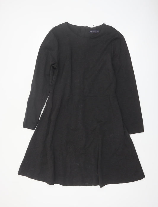 Marks and Spencer Women Black Size 16 Fit & Flare Knee Length Dress