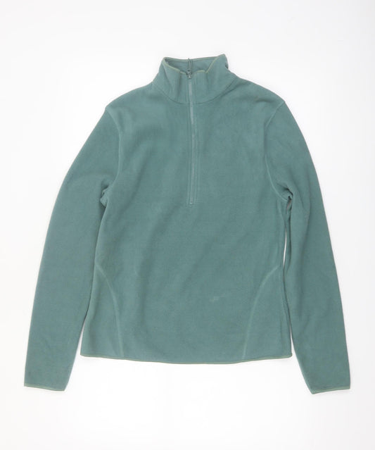 Primark Women Green Fleece 1/2 Zip Pullover Sweatshirt Size S