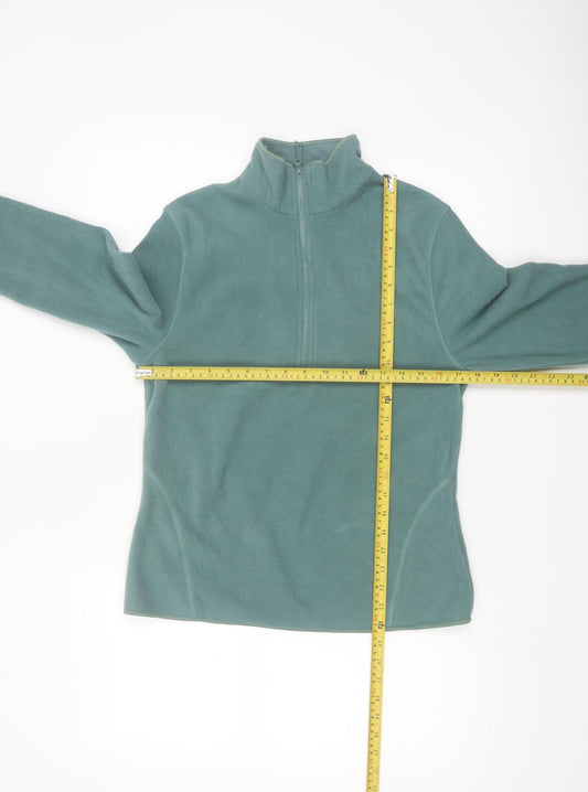 Primark Women Green Fleece 1/2 Zip Pullover Sweatshirt Size S
