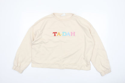 Chelsea Peers Women Beige TA-DAH Pullover Sweatshirt Small