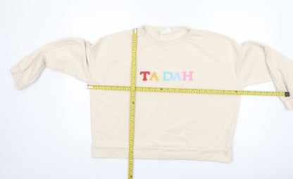 Chelsea Peers Women Beige TA-DAH Pullover Sweatshirt Small