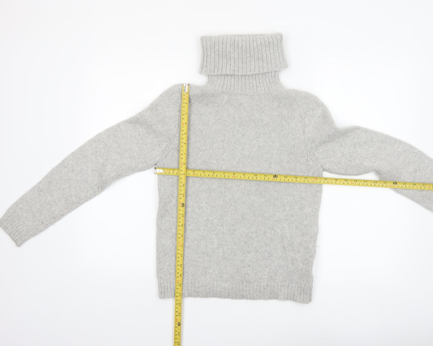 Lauren Ralph Lauren Womens Grey Roll Neck Wool Jumper Size S