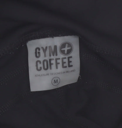 Gym+Coffee Women's Black Medium High Waist Leggings Compression Fit