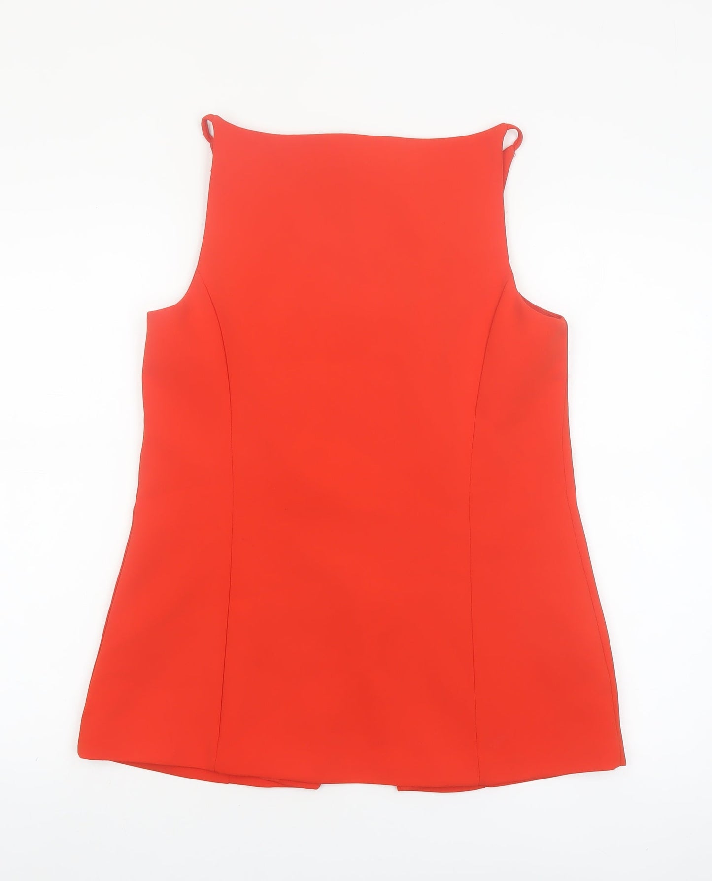 River Island Women’s Red Sleeveless Button Blouse Size 10
