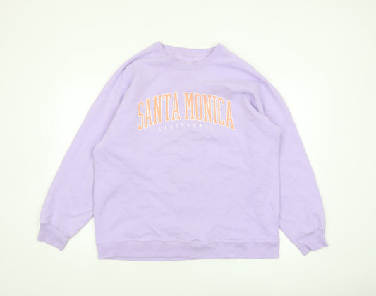 Hollister Women Purple Santa Monica Crew Neck Sweatshirt M
