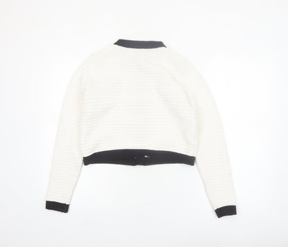 Primark Women’s Ivory Black Trim Button Cardigan XS Classic Knit
