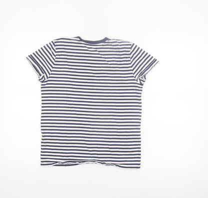 Ralph Lauren Women's Blue Striped Ringer T-Shirt Size S