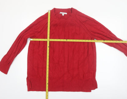 NEXT Women’s Red Crew Neck Cable Knit Jumper Size 16