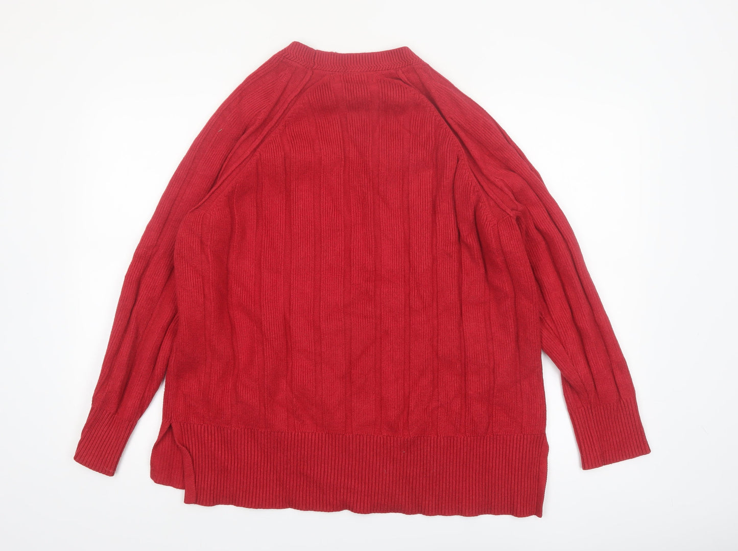 NEXT Women’s Red Crew Neck Cable Knit Jumper Size 16